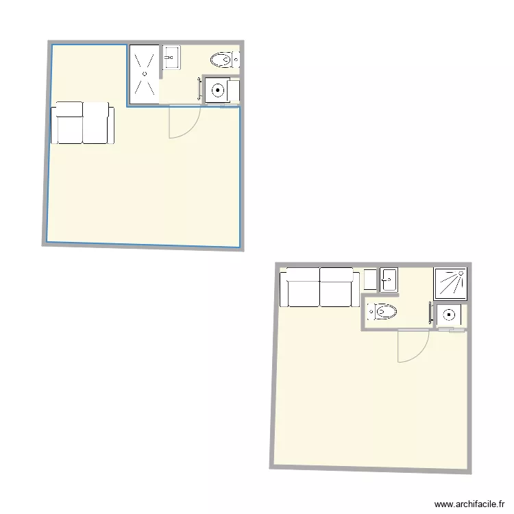 SALLE D'EAU DEPENDANCE. Plan de 