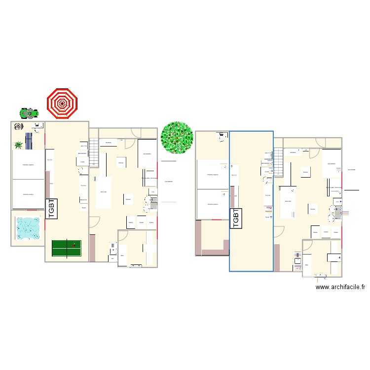 desbois. Plan de 10 pièces et 330 m2