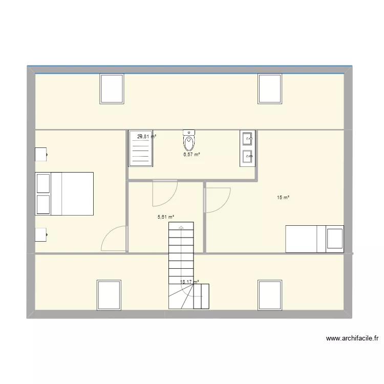 &eacute;tage sdb. Plan de 