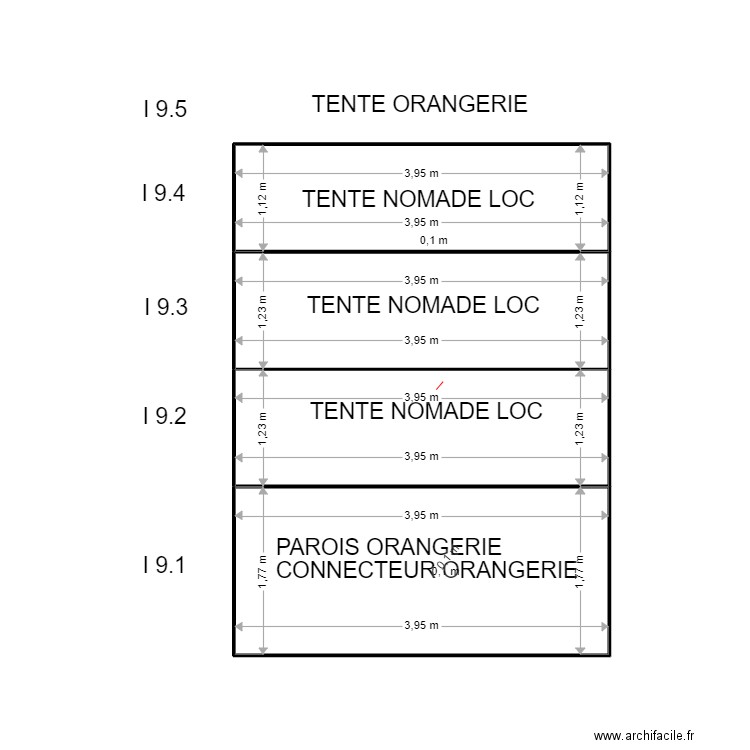 I 9. Plan de 4 pièces et 21 m2