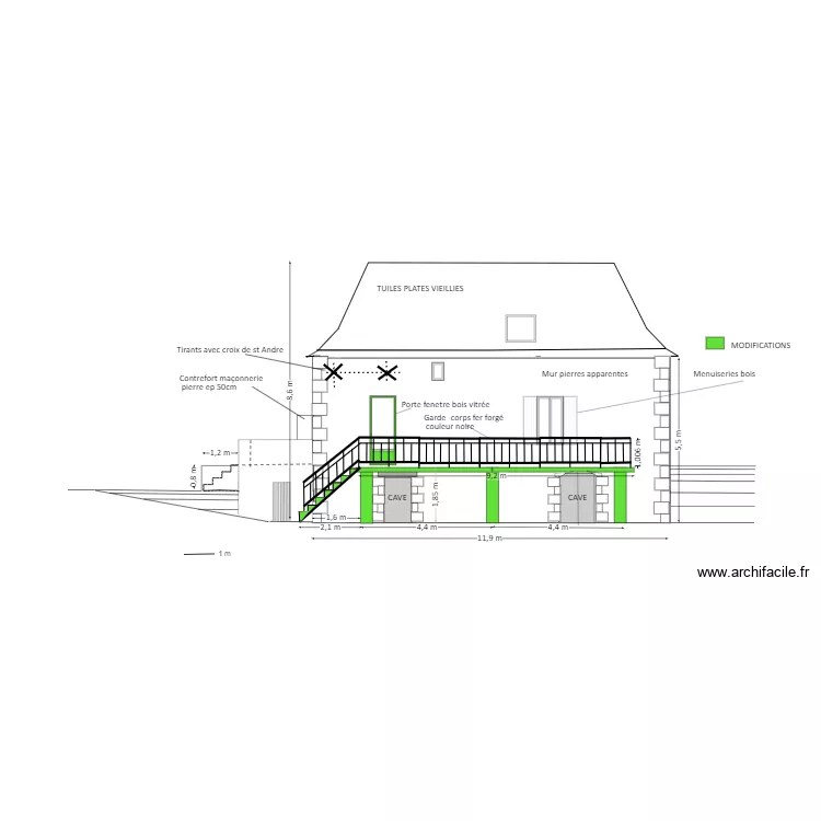PLAN FACADE EST TERRASSE. Plan de 