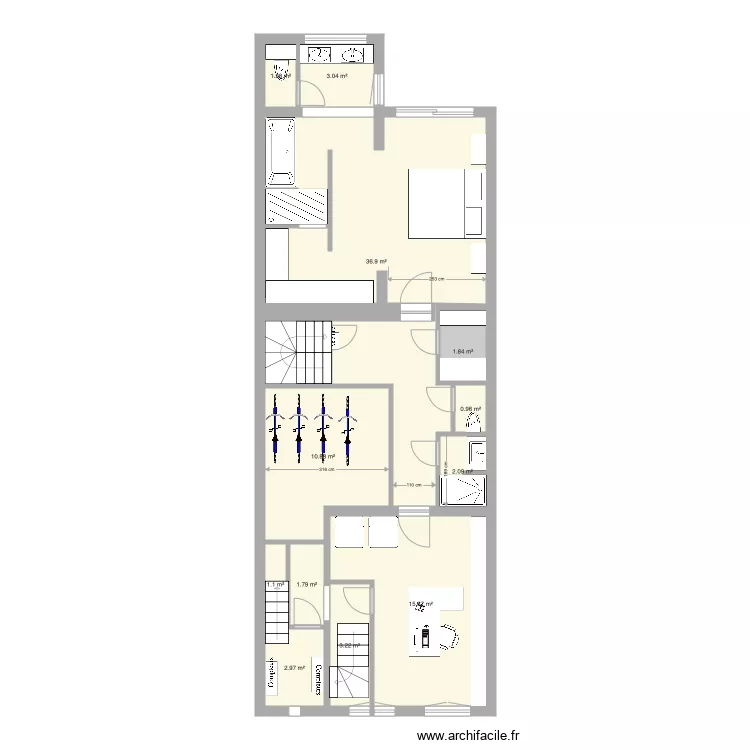 Tabellion Rez semi enterr&eacute; version 2 v&eacute;los centre. Plan de 0 pièce et 0 m2