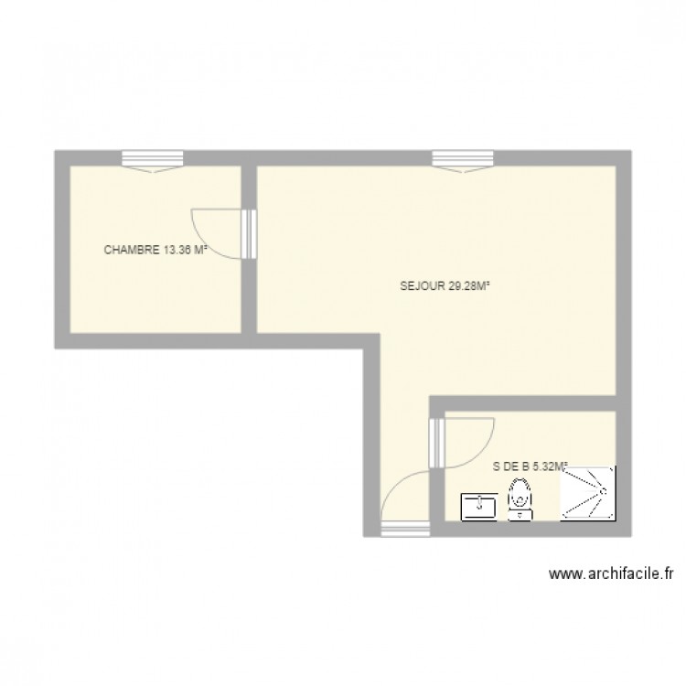 DERVILLE t2. Plan de 0 pièce et 0 m2