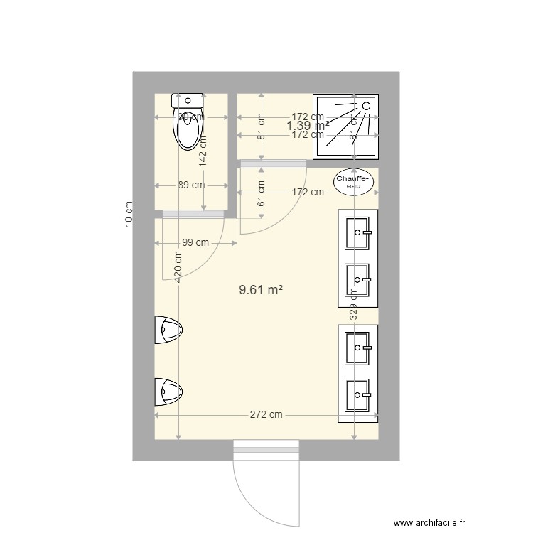 toilette hangar. Plan de 0 pièce et 0 m2