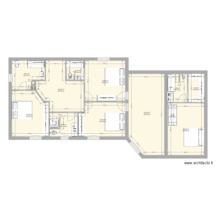 etage teyran v2. Plan de 0 pièce et 0 m2