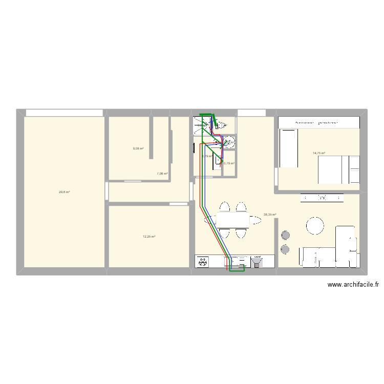 Maison Niveau 0 V3 - EC/EF/EU. Plan de 0 pièce et 0 m2