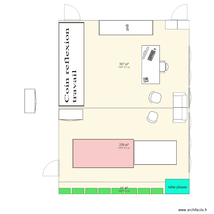 Bureau. Plan de 0 pièce et 0 m2