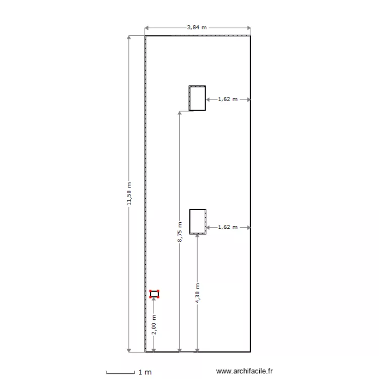 FACADE OUEST APRES TRAVAUX. Plan de 