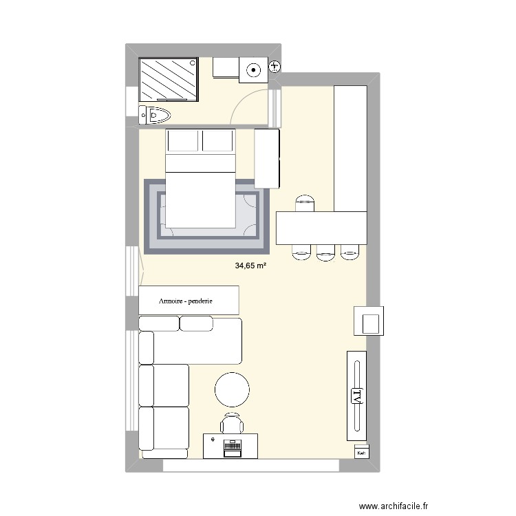 garage v2. Plan de 1 pièce et 35 m2