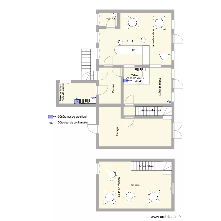 Tabac K FEE LA GROASSE G&eacute;nerateur de brouillard. Plan de 