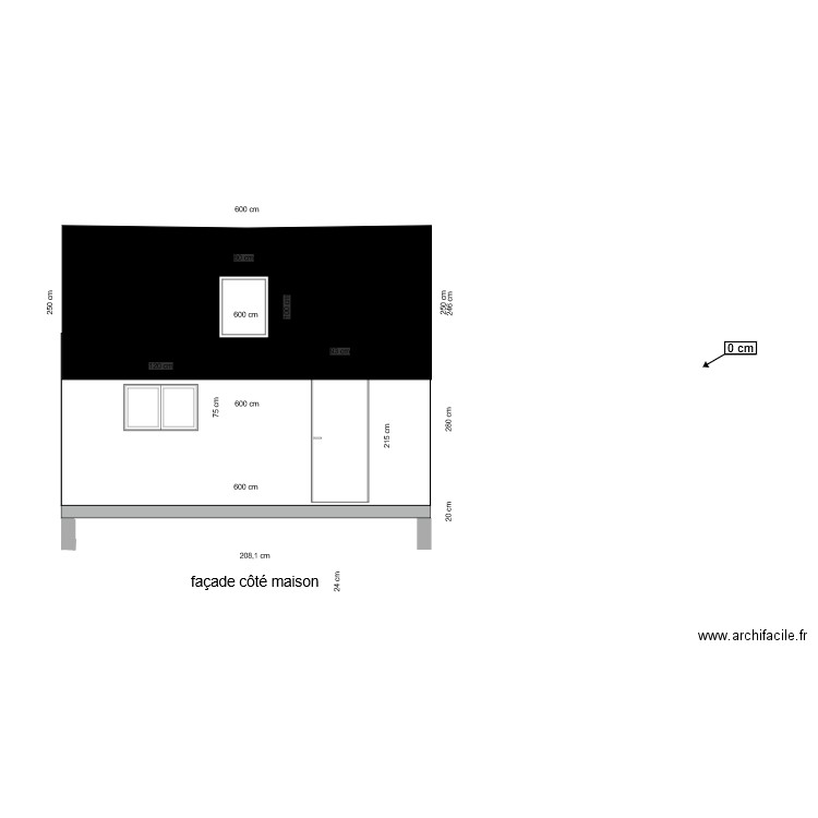 Garage façade côté porte de service ok . Plan de 0 pièce et 0 m2