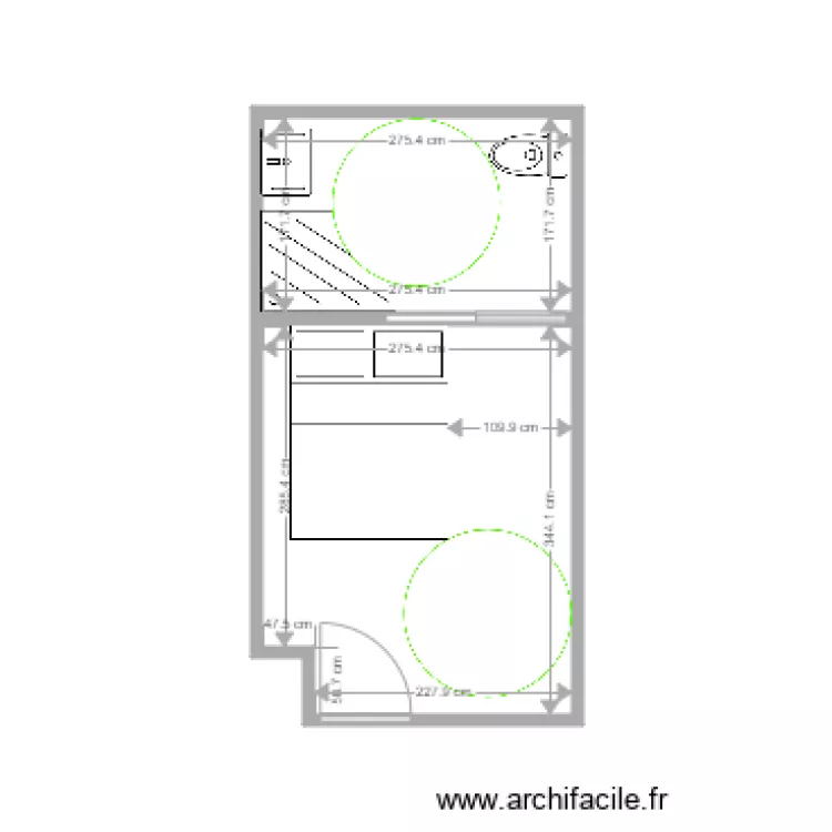 Chambres adapt&eacute;es Les Loges. Plan de 