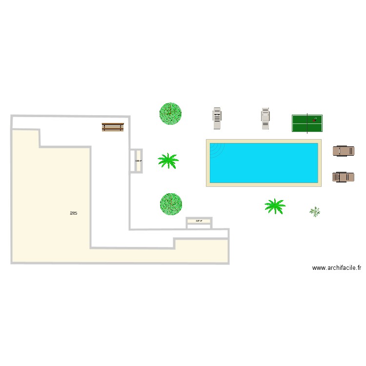 Terrasse pour piscine. Plan de 0 pièce et 0 m2