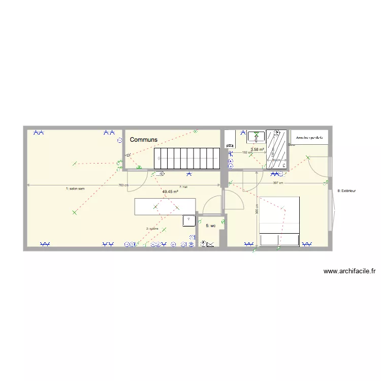PALMIERS 2 modification SDB en SDD. Plan de 