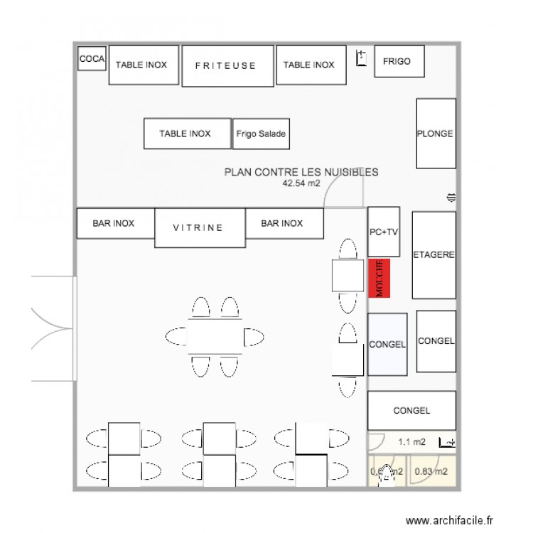 plan Snack 3D. Plan de 0 pièce et 0 m2