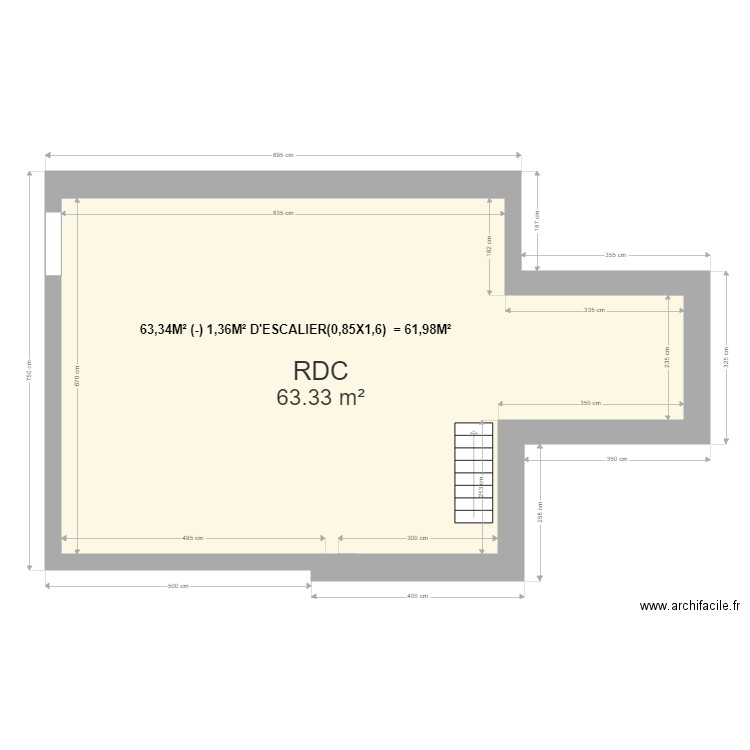 emprise au sol  RDC. Plan de 0 pièce et 0 m2