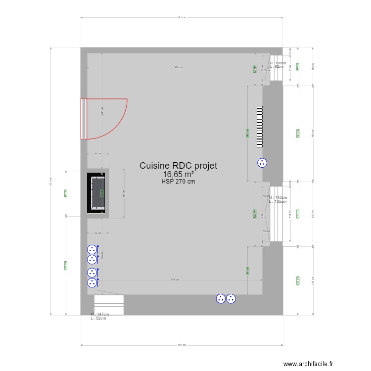 Projet Cuisine RDC . Plan de 0 pièce et 0 m2