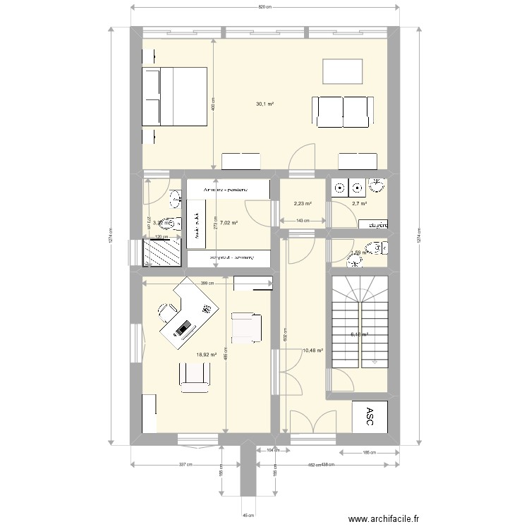 Maison St Remy. Plan de 15 pièces et 173 m2