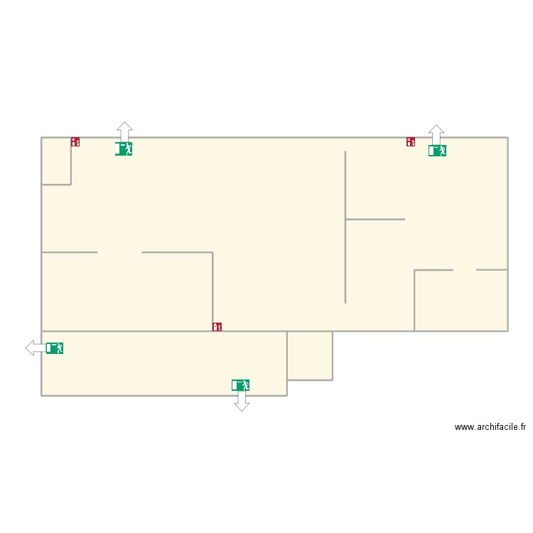 planevacuation. Plan de 4 pièces et 169 m2