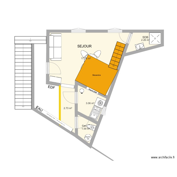 ApptPortaletRdc5. Plan de 0 pièce et 0 m2