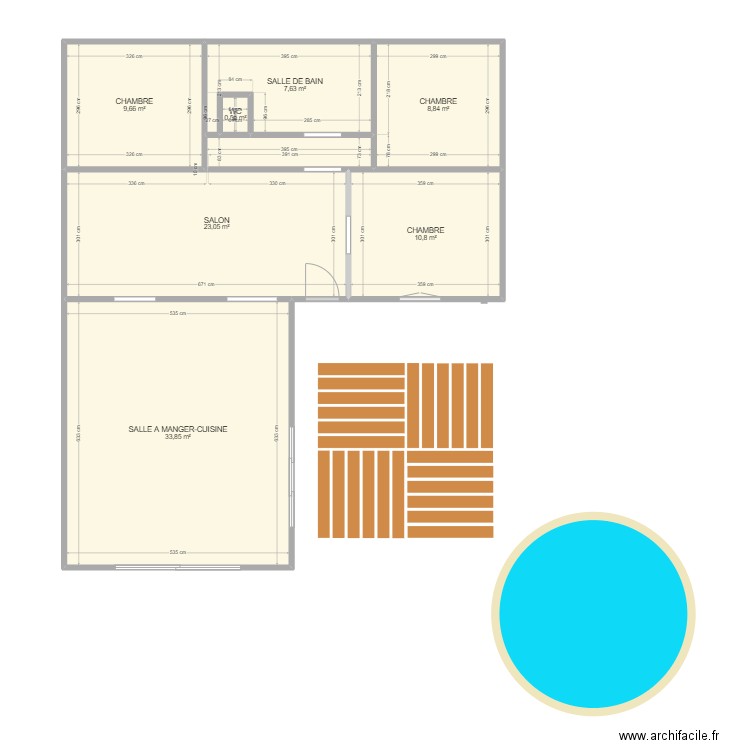 MAISON SUGERES. Plan de 7 pièces et 94 m2