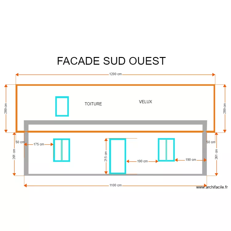 HUGO BOYER FACADE SUD OUEST. Plan de HUGO BOYER FACADE SUD OUEST. Plan de