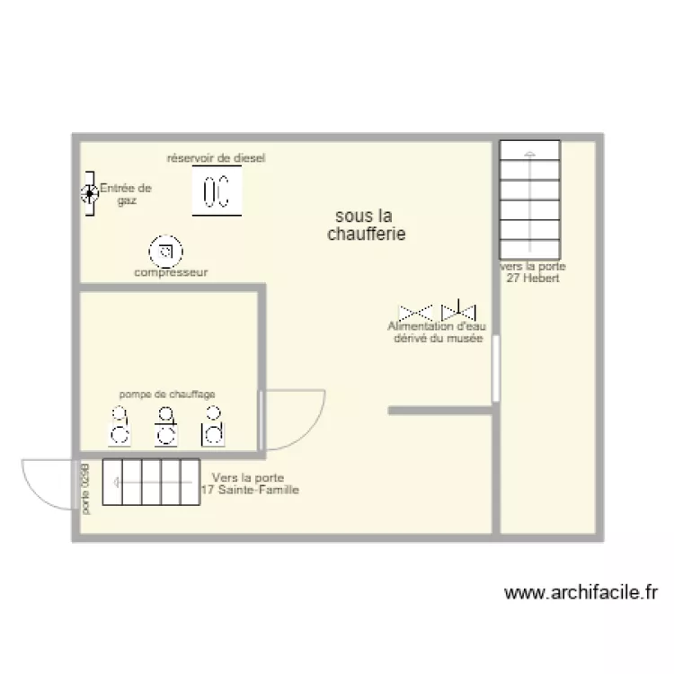 plan urgence sous la chaufferie. Plan de 