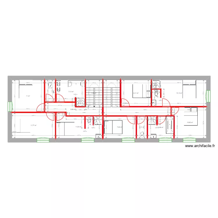 LASSUS étage 2 logements. Plan de LASSUS étage 2 logements. Plan de