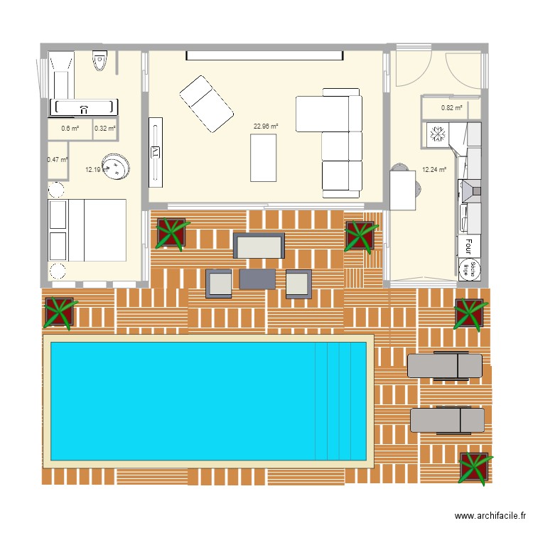 RDC maison containers . Plan de 0 pièce et 0 m2