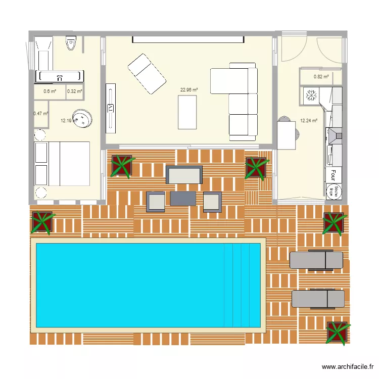 RDC maison containers . Plan de 