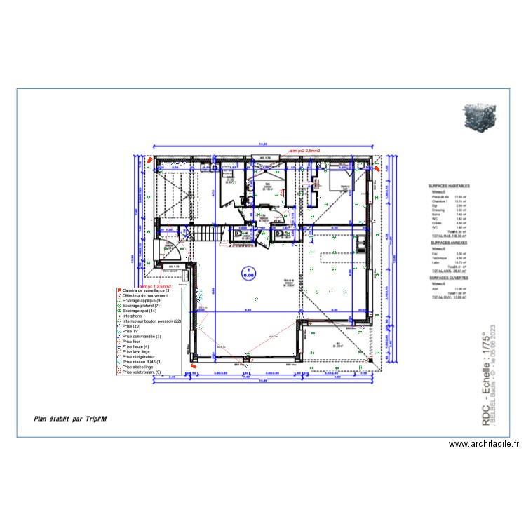 badis rdc. Plan de 0 pièce et 0 m2