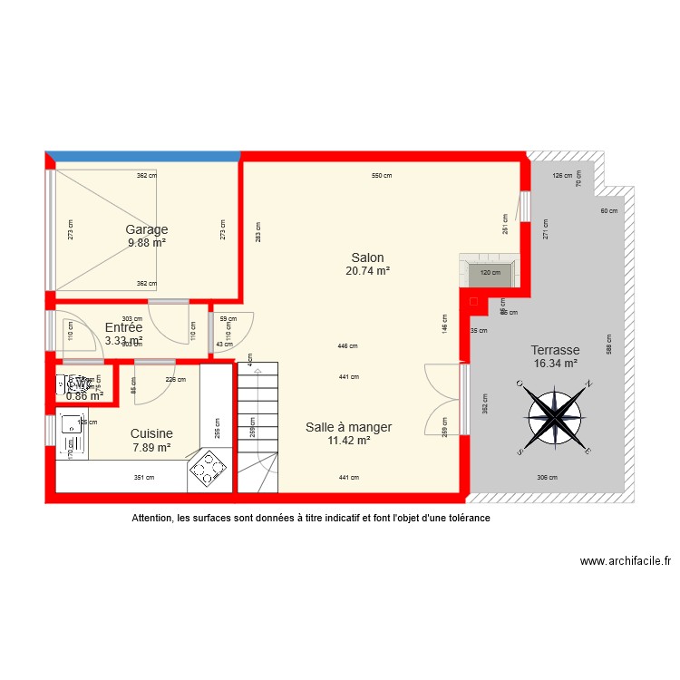 BI 5246 rdc coté. Plan de 0 pièce et 0 m2