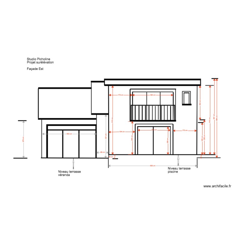 Studio Picholine Projet surr&eacute;l&eacute;vation Fa&ccedil;ade est 02 18. Plan de 0 pièce et 0 m2