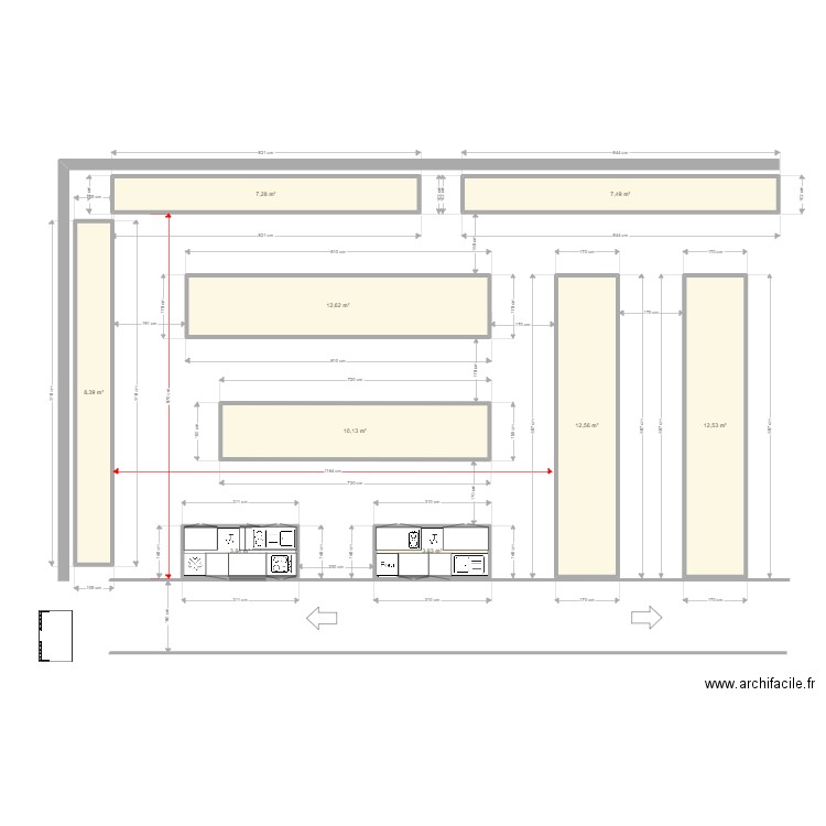 Expo Cuisine. Plan de 9 pièces et 79 m2