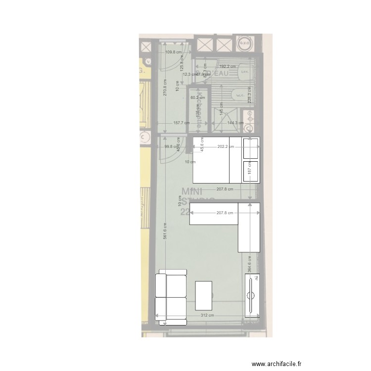 STUDIO PAULINE. Plan de 0 pièce et 0 m2