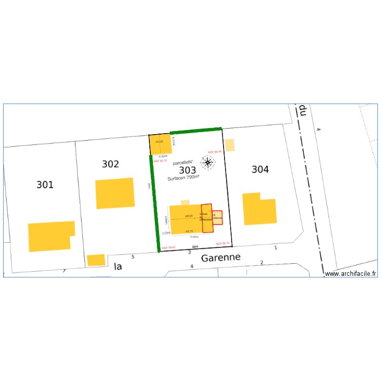 PLAN DE MASSE 3D        Mederic. Plan de 2 pièces et 23 m2