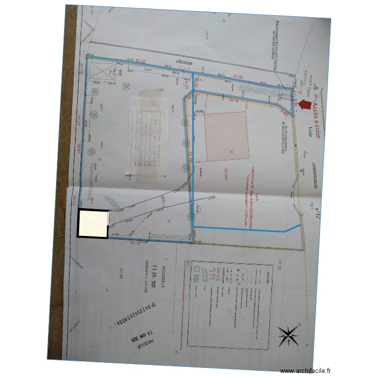 ST MARTIN bornage . Plan de 0 pièce et 0 m2