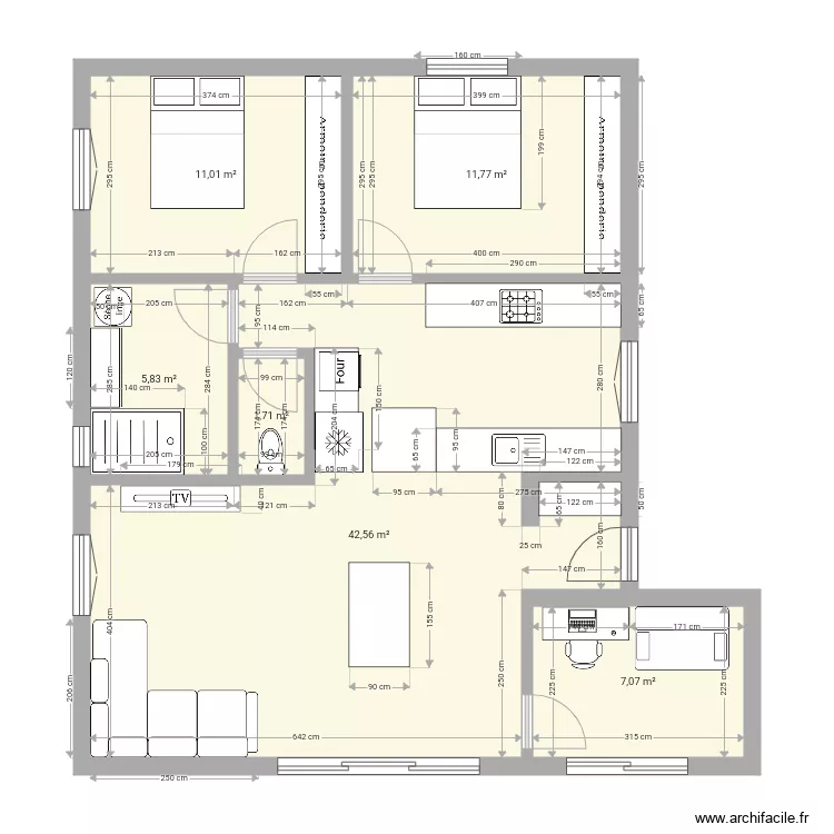 Maison t4 80m2 . Plan de 
