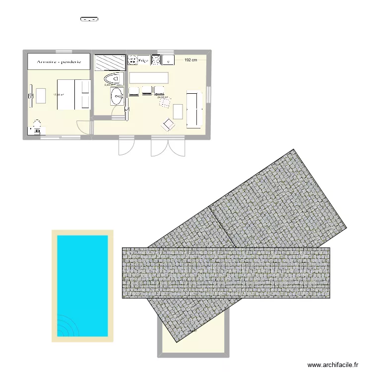 pool house. Plan de pool house. Plan de