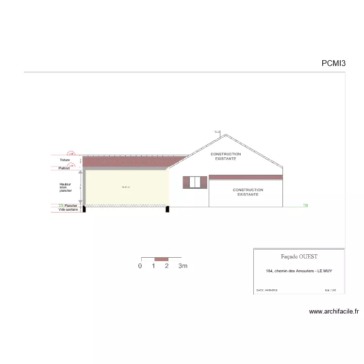 plan coupe ouest PCMI3. Plan de 
