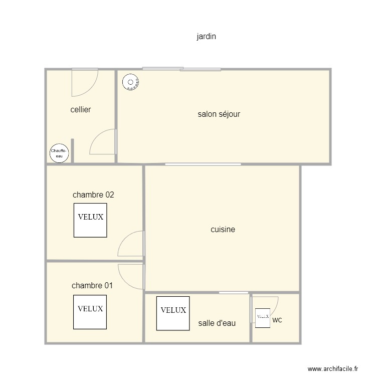 bulteau 1430 am. Plan de 7 pièces et 65 m2