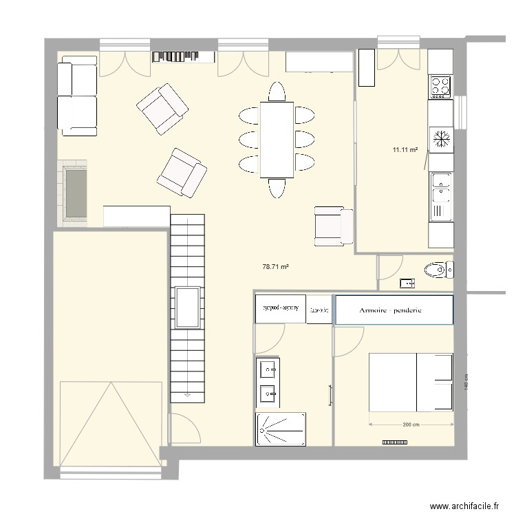 Maison carré pav atl RDC. Plan de 0 pièce et 0 m2