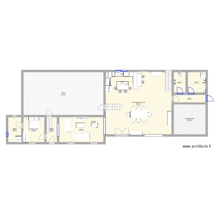 Travaux . Plan de 15 pièces et 286 m2