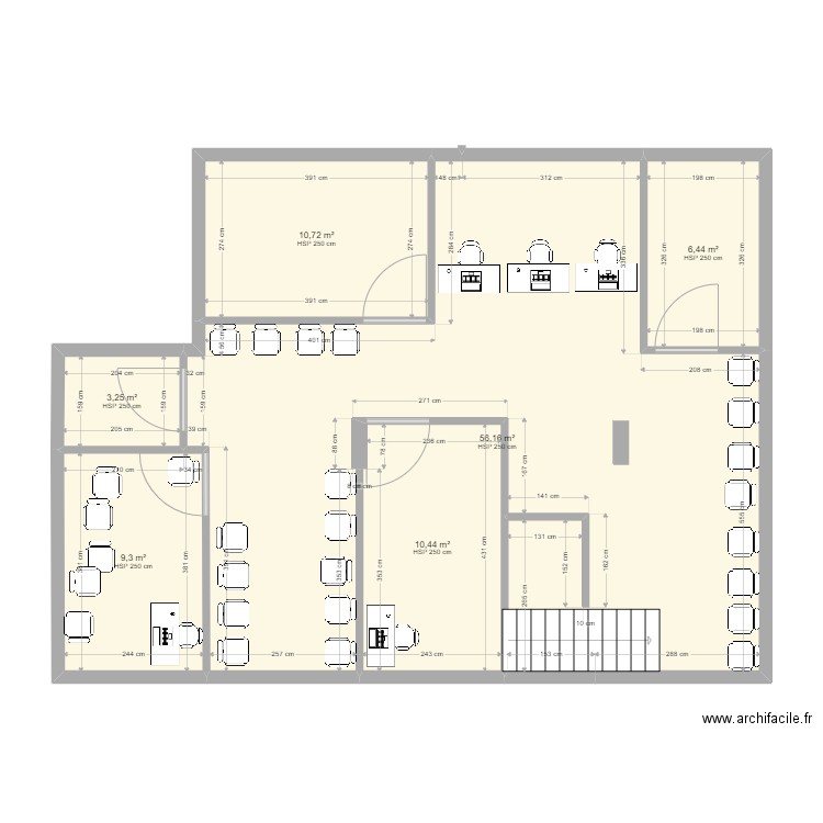 juv. Plan de 6 pièces et 96 m2