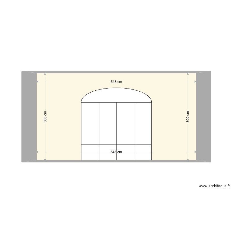 Baie piscine L 245 X  H 250. Plan de 1 pièce et 16 m2