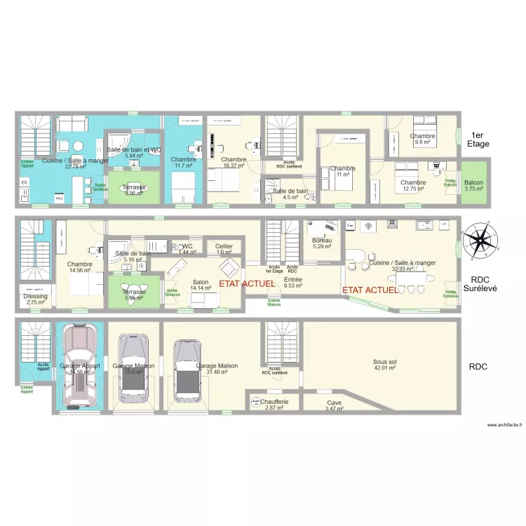 RITZ PIANESE. Plan de 