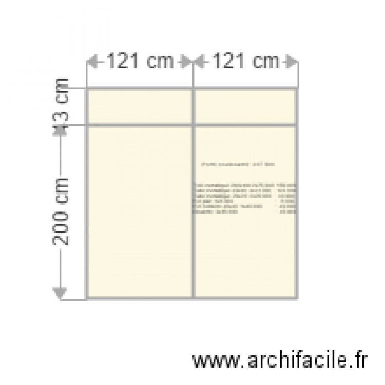 porte double battant. Plan de 0 pièce et 0 m2
