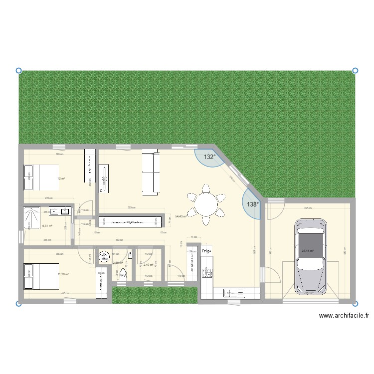 Maison T3 Marie. Plan de 7 pièces et 112 m2
