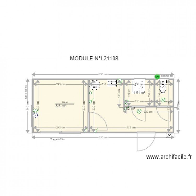 MODULE L21108. Plan de 0 pièce et 0 m2