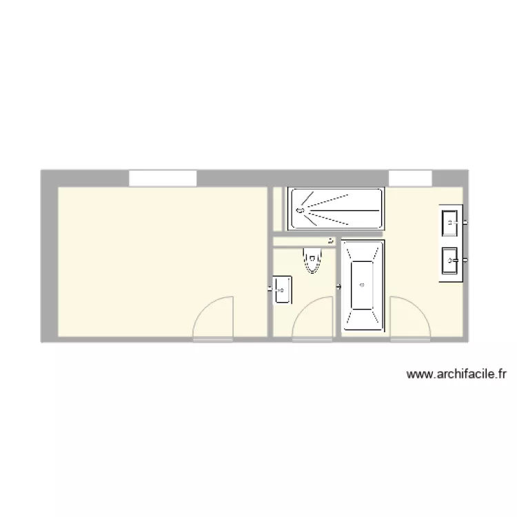 Plan salle de bains &eacute;coulement. Plan de 